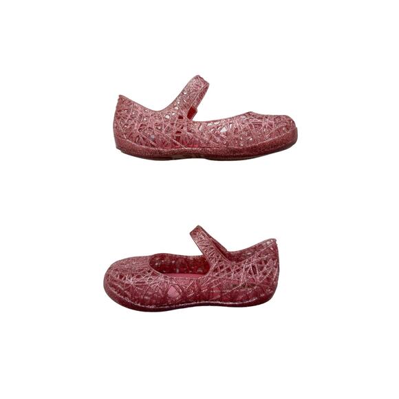 Mini Melissa Campana Pink Sparkle Flats Size 7c - Picture 4 of 5